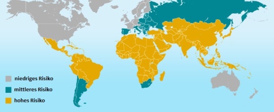 Durchfallrisiken Regionen Welt - steripen Trinkwasser-Entkeimer